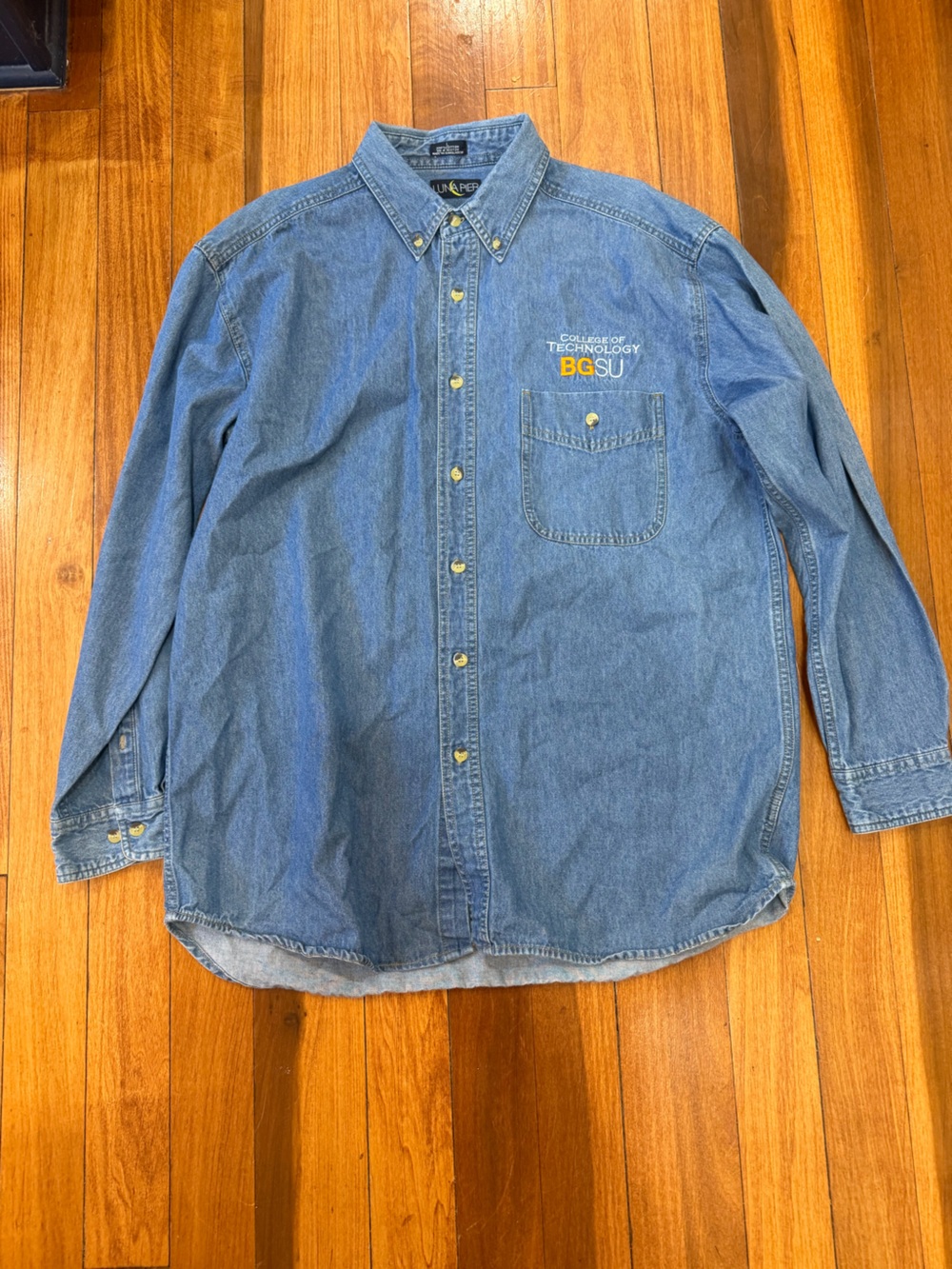 Vintage Luna Pier Denim Shirt Embroidered Bowling Green State University Large